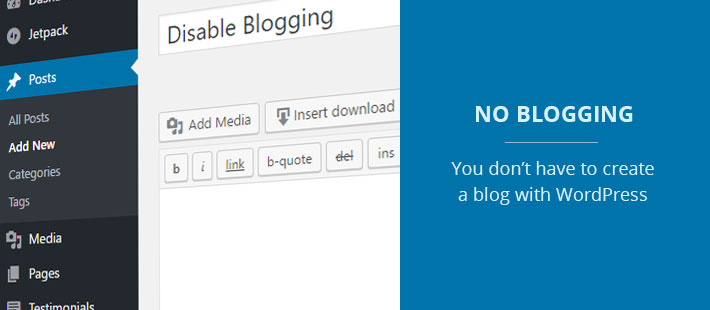 Using WordPress as a website without a blog